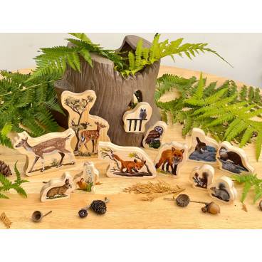 Woodland Animal Families Wooden Characters 
