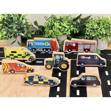Look Inside – Community Vehicles Wooden Play Set