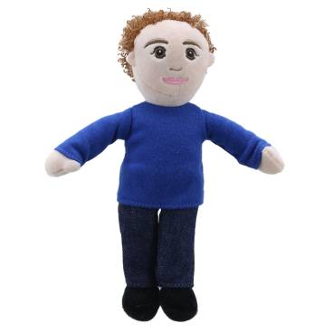 Dad (Light Skin Tone &amp; Blue Top) - Finger Puppet