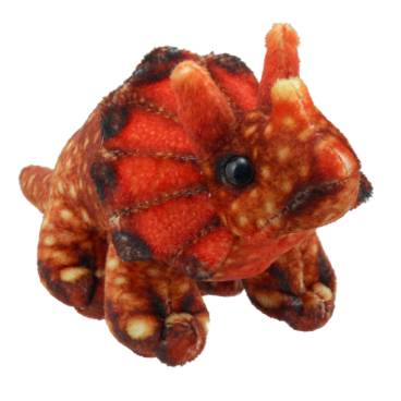 Triceratops (Orange) - Finger Puppet