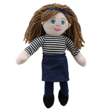Mum (Light Skin Tone &amp; Stripy Outfit) - Finger Puppet