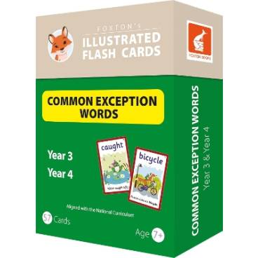 Common Exception Words Flash Cards: Year 3 and Year 4 Words - Perfect for Home Learning - with 106 Colourful Illustrations